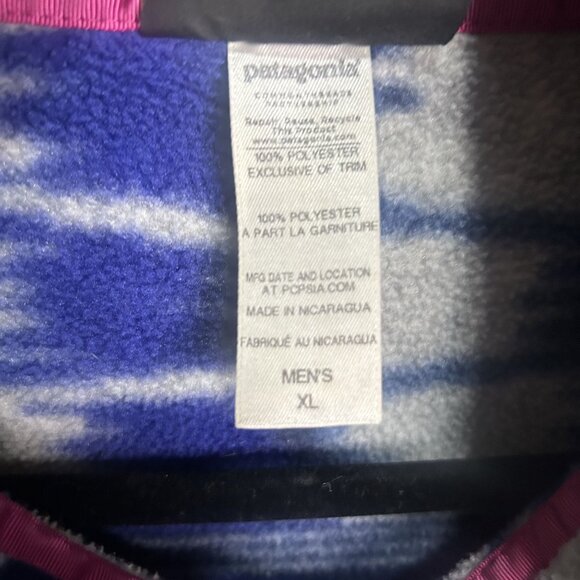 Patagonia Mens Half Zip Fleece Sweater Synchilla Blue Aztec Print Size XXL - Picture 4 of 7